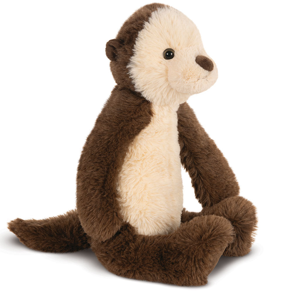 15-inch plush otter toy with soft brown and cream fur and embroidered facial features.