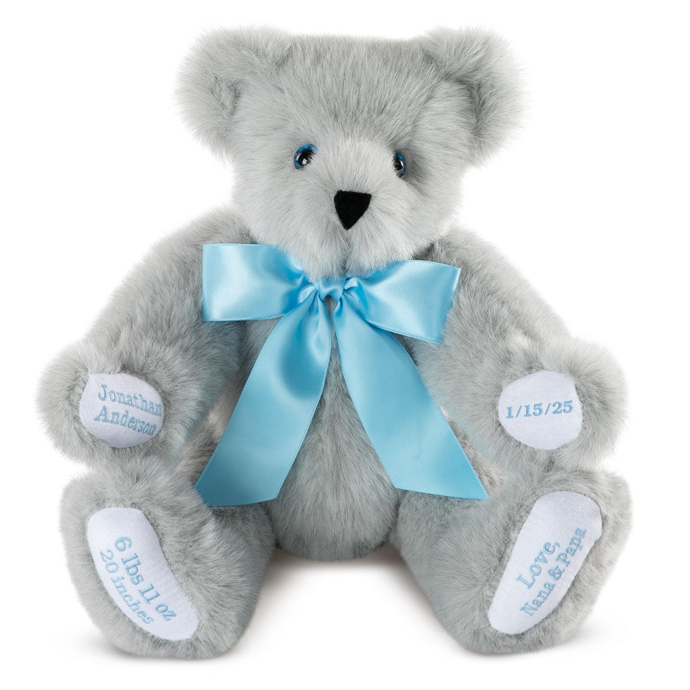 15 In. Premium Baby Boy Bear Grey Vermont Teddy Bear