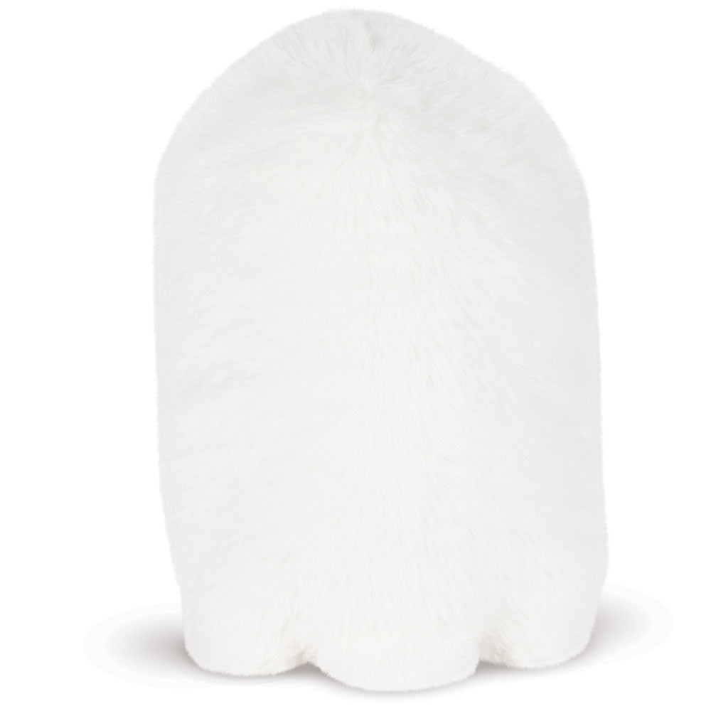 Plush 18-inch white ghost toy with soft, fluffy texture and rounded base edges.