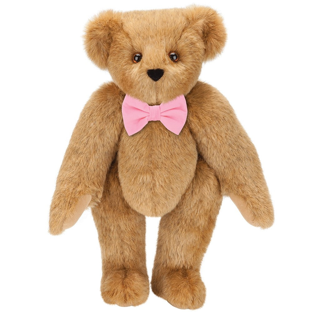 15 In. Classic Bow Tie Bear with Pink Bow Vermont Teddy Bear