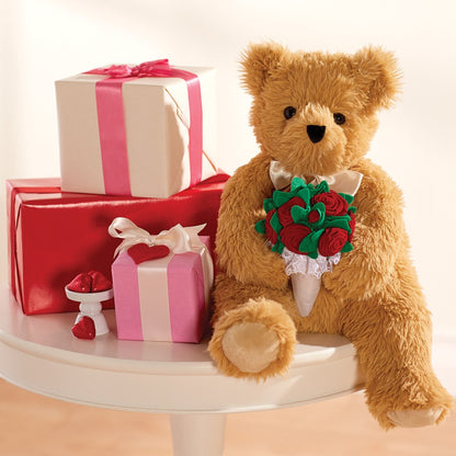 20 In. World's Softest Bear with Rose Bouquet