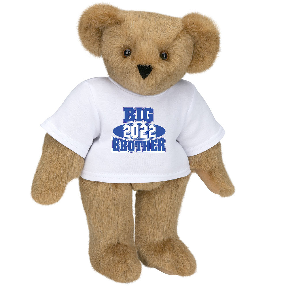 15-inch brown teddy bear wearing a white "Big 2022 Brother" t-shirt.