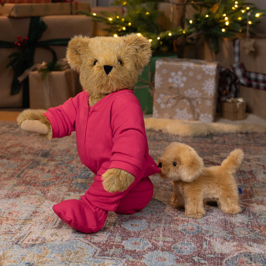 15 In. Christmas Bedtime Bear with Puppy