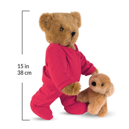 15 In. Christmas Bedtime Bear with Puppy