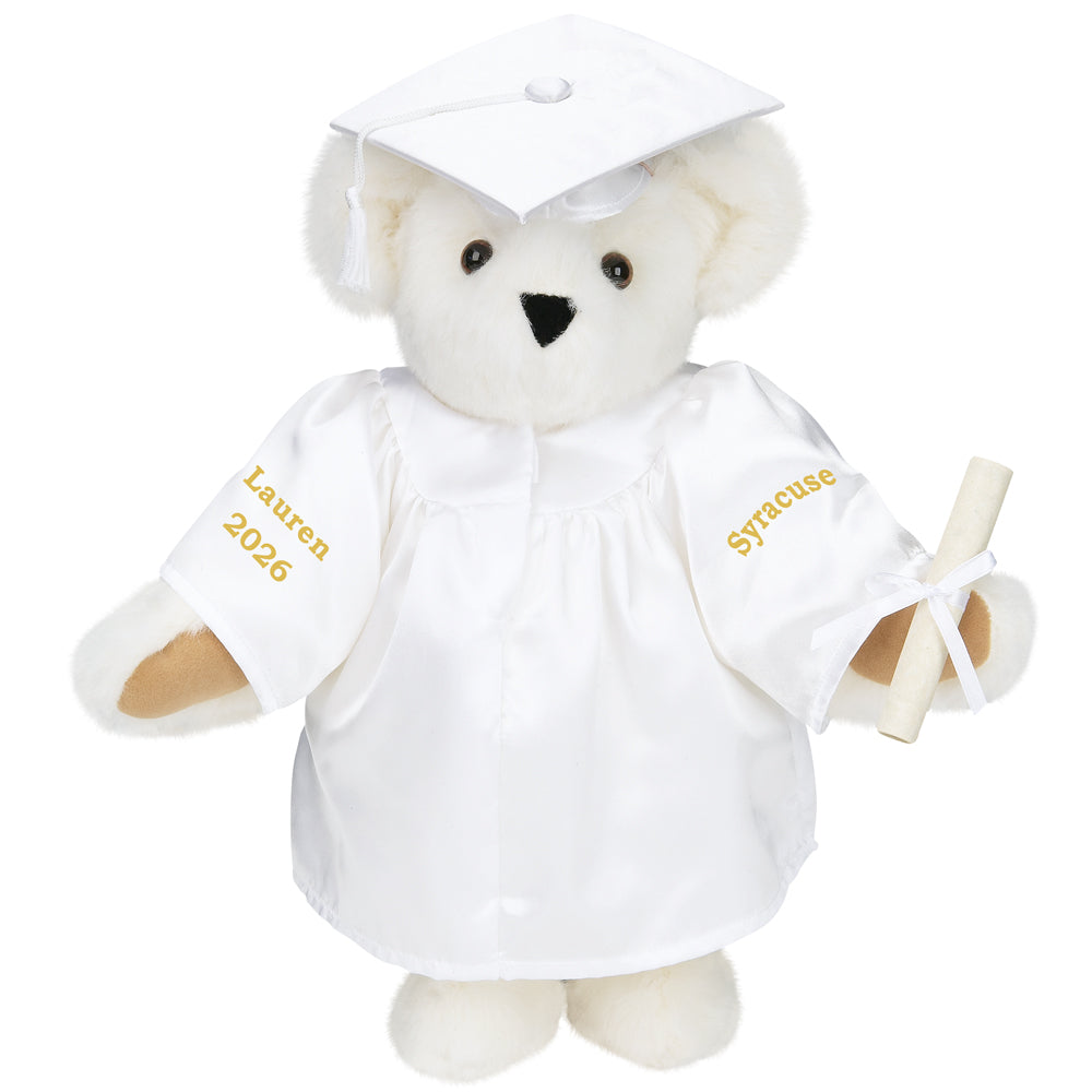 15 In. Graduation Bear in White Gown