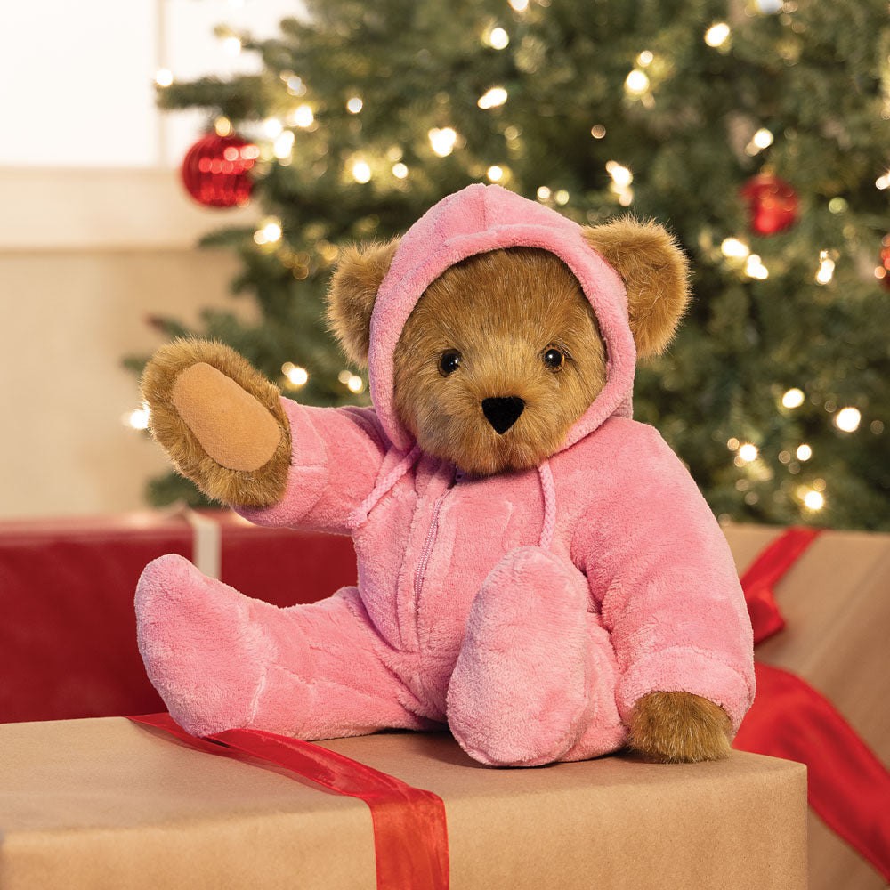 15 In. Hoodie Footie Bear, Pink