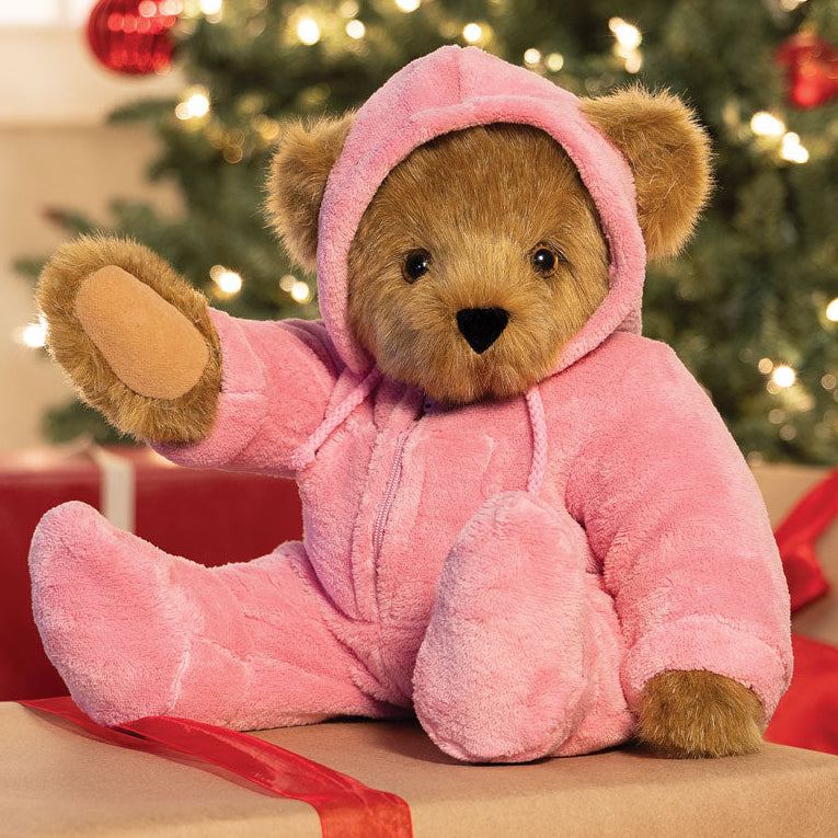 15 In. Hoodie Footie Bear, Pink