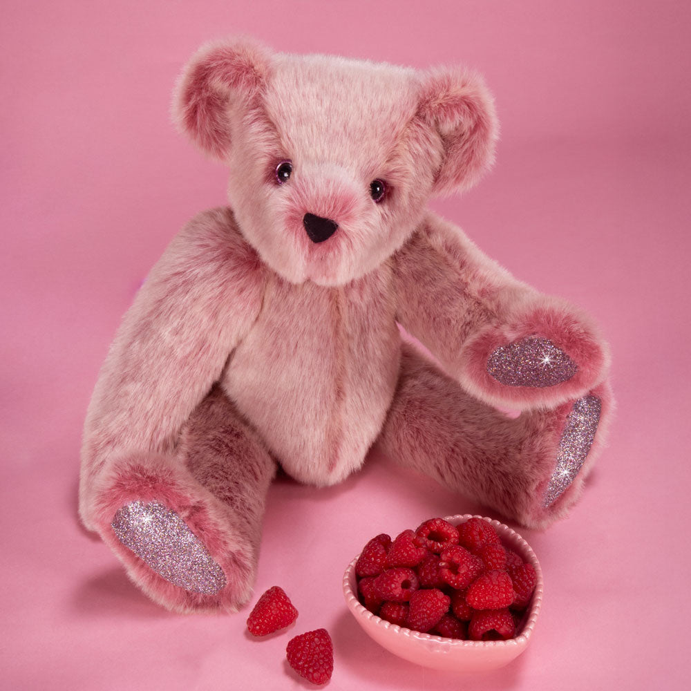 15 In. Special Edition Raspberry Champagne Bear – Vermont Teddy Bear