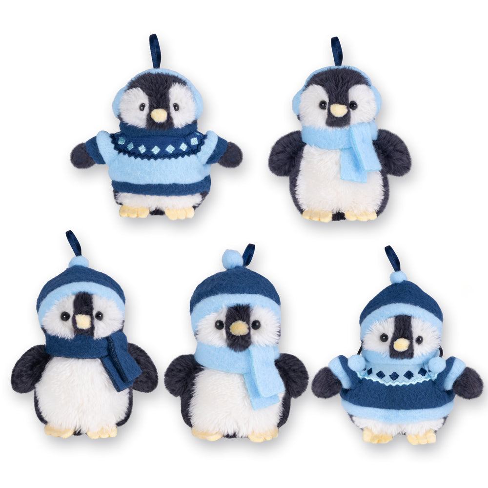 4 In. Arctic Holiday Ornament Set of 5 Penguins