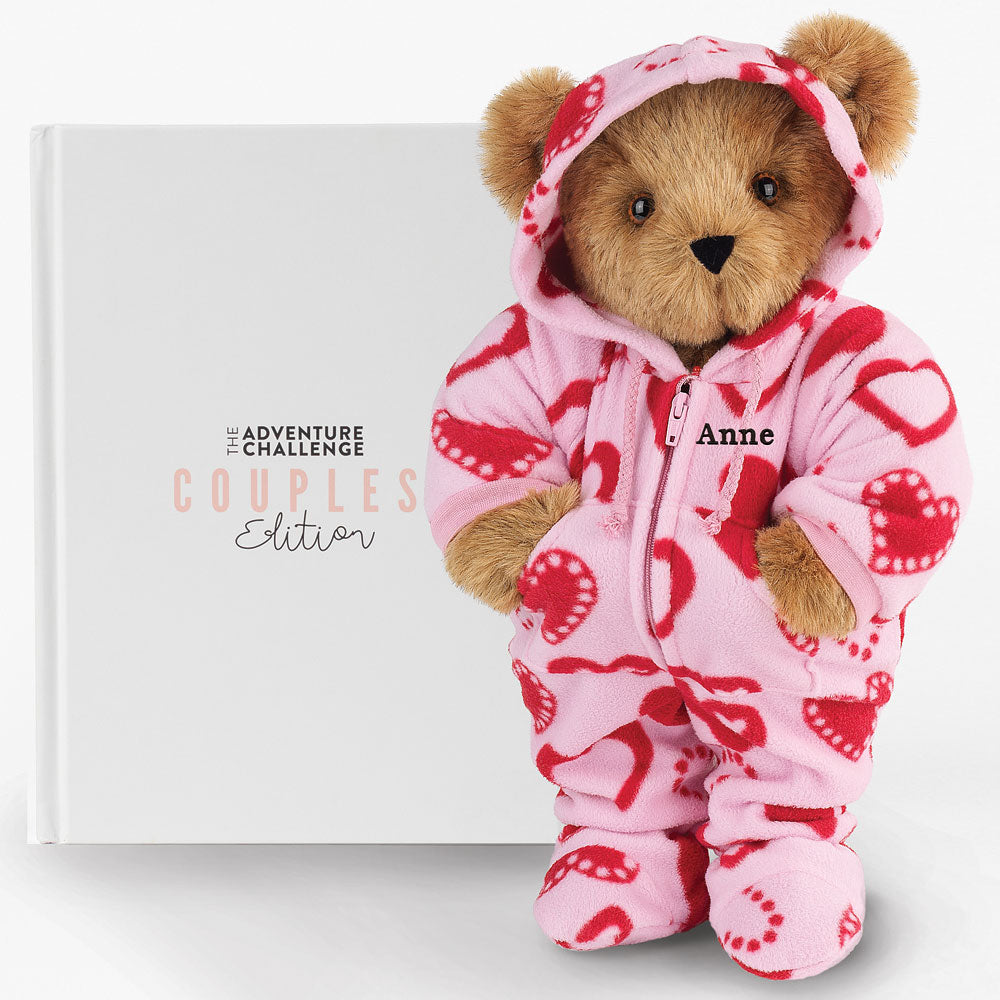 Love Is In The Bear Adventure Challenge Bundle, 15 In. Sweetheart Hoodie Footie Bear