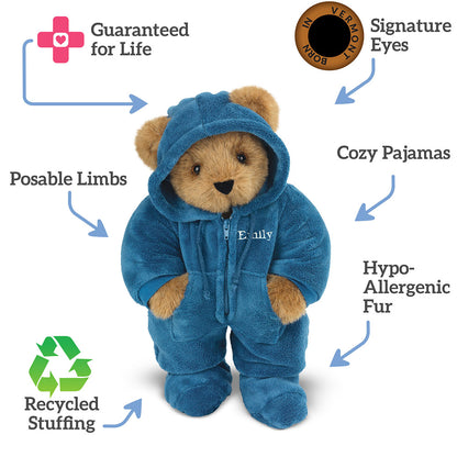 15 In. Hoodie-Footie Bear, Blue