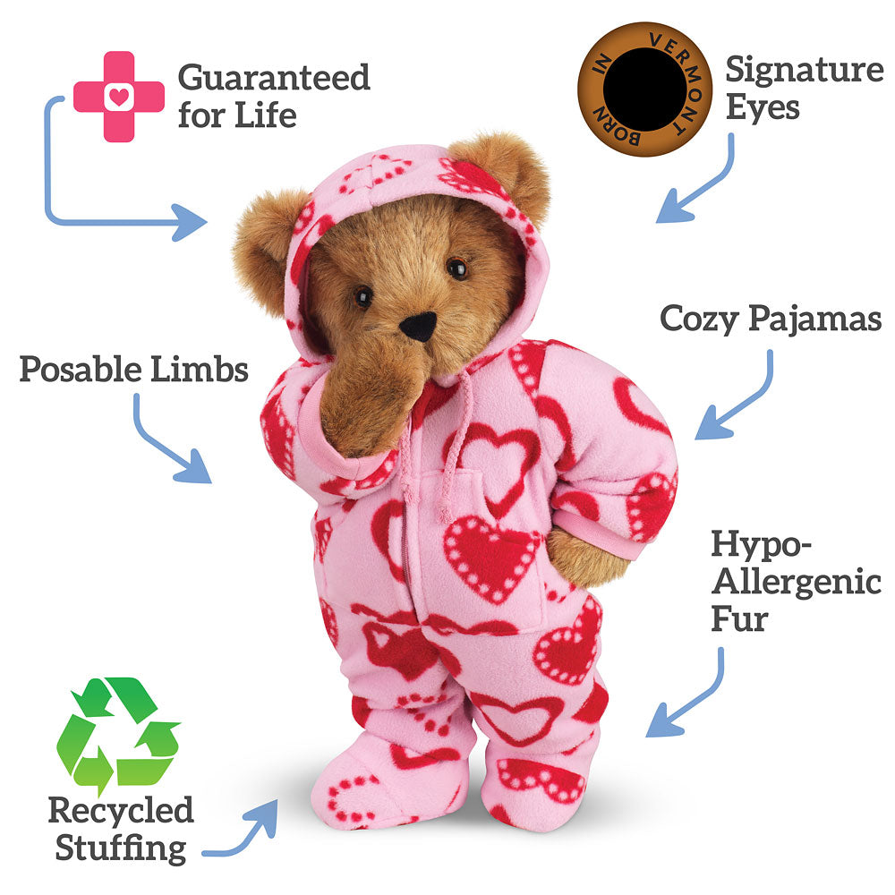 15 In. Hoodie-Footie Sweetheart Bear – Vermont Teddy Bear