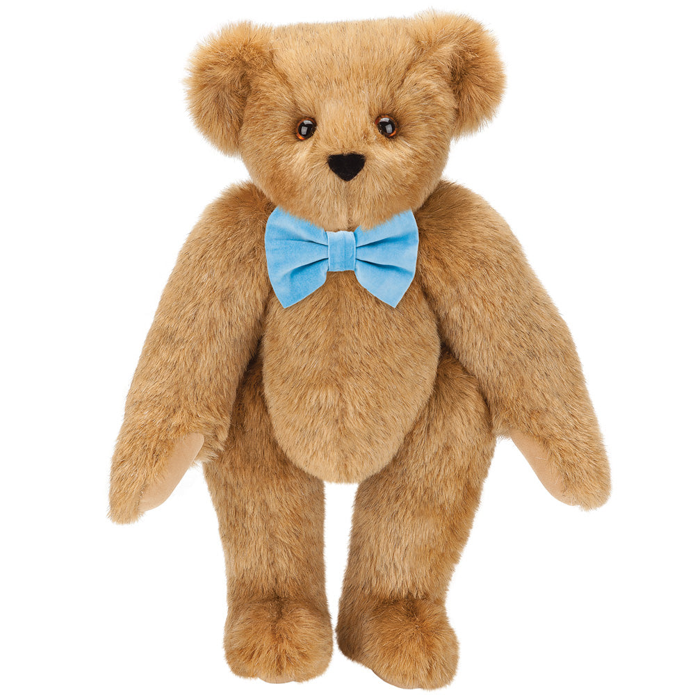 15 In. Classic Bow Tie Bear with Light Blue Bow – Vermont Teddy Bear