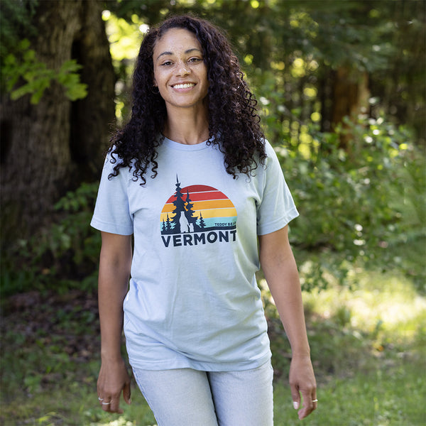 Vermont Sunrise Graphic T-shirt, Light Blue – Vermont Teddy Bear