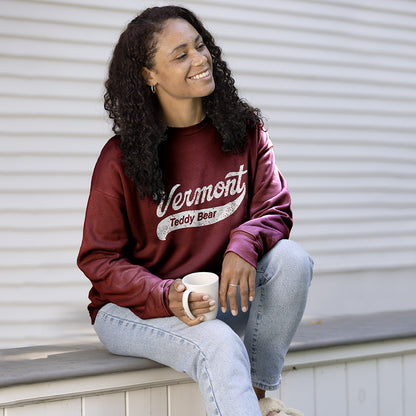 Vintage Vermont Crewneck Sweatshirt, Burgundy