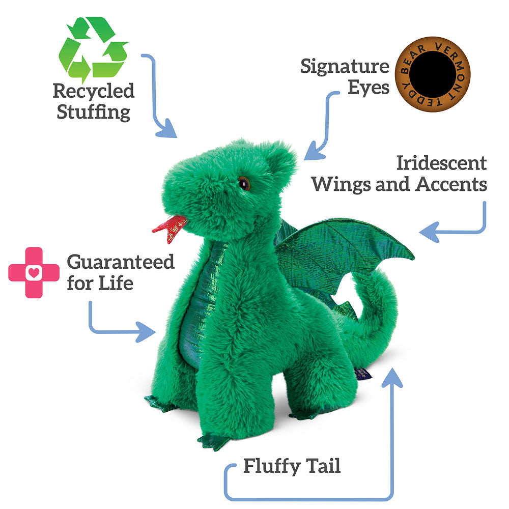 18 In. Oh So Soft Green Dragon – Vermont Teddy Bear
