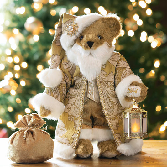 15 In. Limited Edition Gilded Christmas Santa Bear