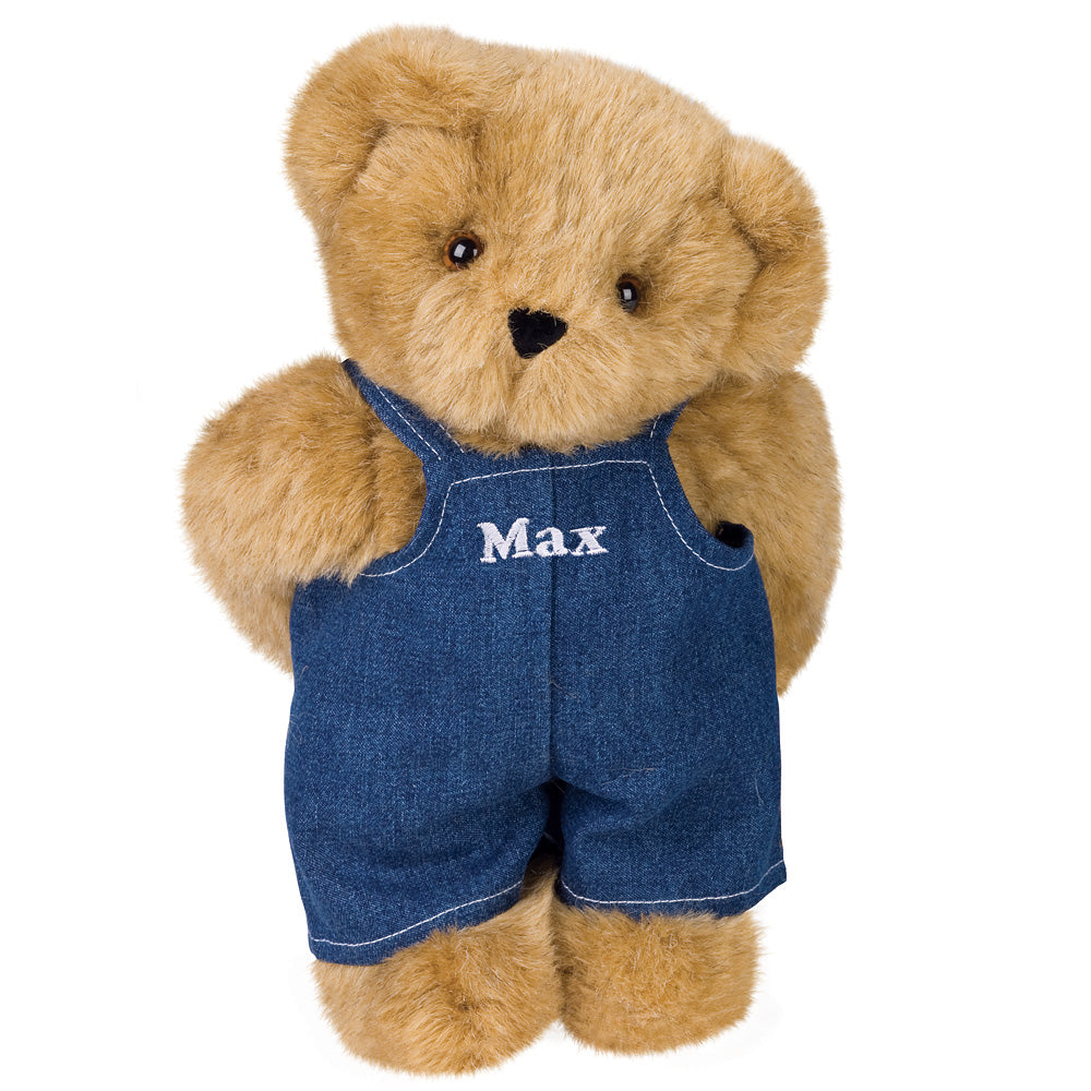 Teddy bear with overalls on sale