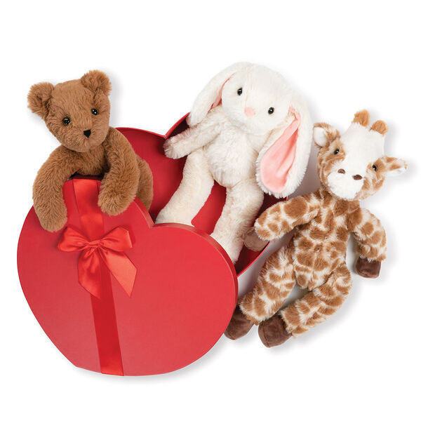 15 In. Buddy Collection with Heart Box, Set of 3, Bear, Giraffe and Bunny