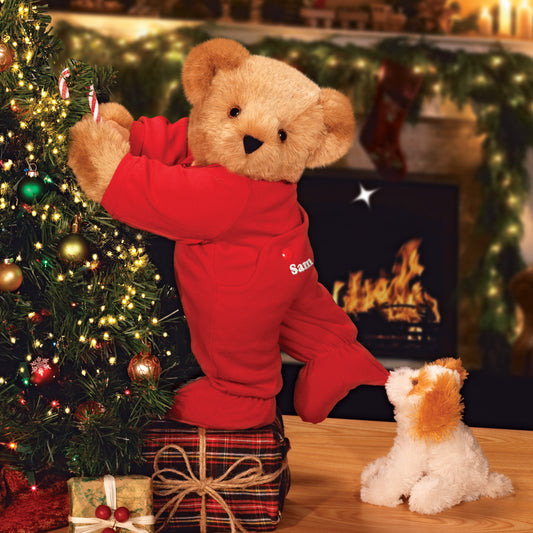 15 In. Christmas Bedtime Bear with Puppy