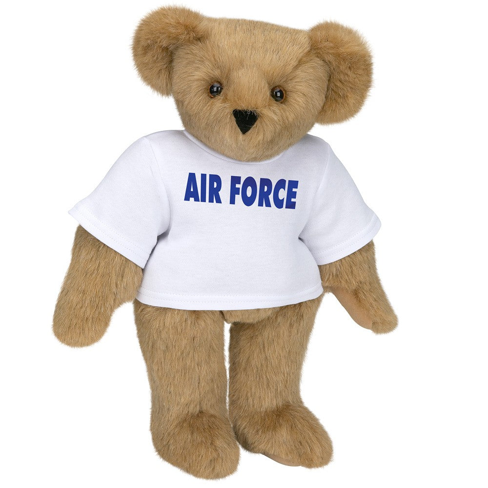 15 in. Air Force T Shirt Bear Earl Grey Brown Eyes Vermont Teddy Bear