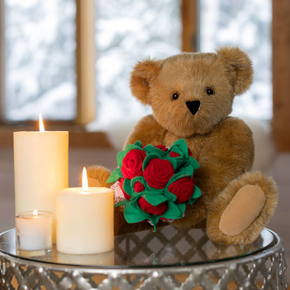 15 In. Red Rose Bouquet Teddy Bear