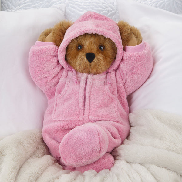 15 Hoodie Footie Bear, Pink – Vermont Teddy Bear