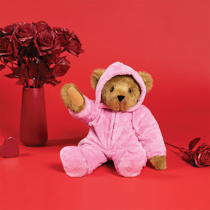 15 In. Hoodie Footie Bear, Pink