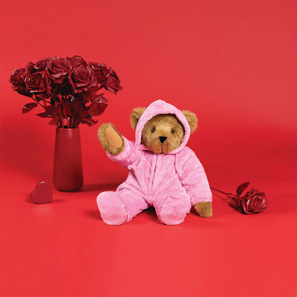 15 In. Hoodie Footie Bear, Pink