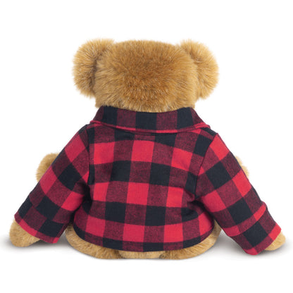 15 In. Vermont Flannel Bear, Red Buffalo Plaid